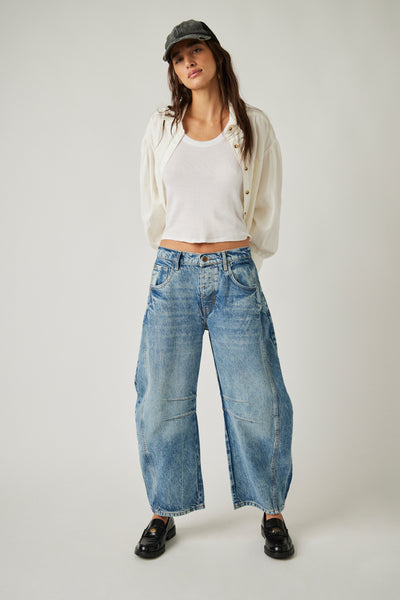 Free People Mid Rise Good Luck  Barrel