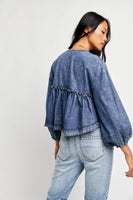 Free People Denim Blouse