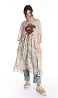 Magnolia Pearl Bleeding Heart Dress European Cotton Hand Block Print Patching Fading Distrsess