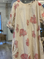 Magnolia Pearl Cisca Applique Floral Dress Pleating Hand Distressing Back Snaps