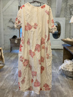 Magnolia Pearl Cisca Applique Floral Dress Pleating Hand Distressing Back Snaps