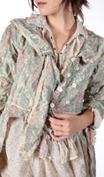 Magnolia Pearl Cotton Silk and Twill Floral Lyudmila Jacket Cotton Lace Details