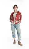Magnolia Pearl Hand Woven Silk Monique Jacket with Unique Hand Distressing Sequins Printed Lining