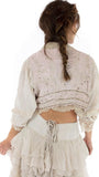 Magnolia Pearl Cotton Silk Embroidered Penella Cropped Layering Jacket