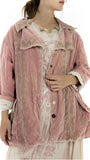 Magnolia Pearl Cotton Velvet Rosalie Jacket w Embroidery Hand Distressing Fading