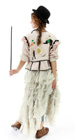 Magnolia Pearl Cotton Satin Binky Jacket with Embroidery Applique
