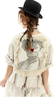 Magnolia Pearl Cotton Twill Binky Jacket with Embroidery Applique Printed Lining