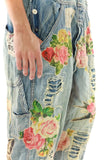 Magnolia Pearl Floral Appliqué Overalls