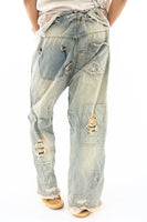 Magnolia Pearl Cotton Miner Pants Hand Aging Patching Distressing