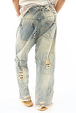 Magnolia Pearl Cotton Miner Pants Hand Aging Patching Distressing