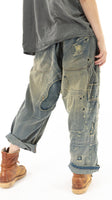 Magnolia Pearl Sanforized Denims with Side Buttons Hand Patching