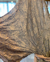 Magnolia Pearl Cotton Satin Hand Block Print Hera Gathered Waist Dress Hand Distressing