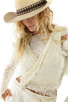 Magnolia Pearl Cotton Silk Angel Embroidered Faustine French Wrap Tank