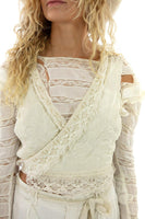 Magnolia Pearl Cotton Silk Angel Embroidered Faustine French Wrap Tank