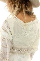 Magnolia Pearl Cotton Silk Angel Embroidered Faustine French Wrap Tank
