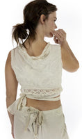 Magnolia Pearl Cotton Silk Angel Embroidered Faustine French Wrap Tank