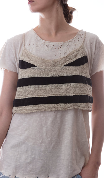 Magnolia Pearl Cotton Lace and Velvet Valentina Cropped Layering Tank