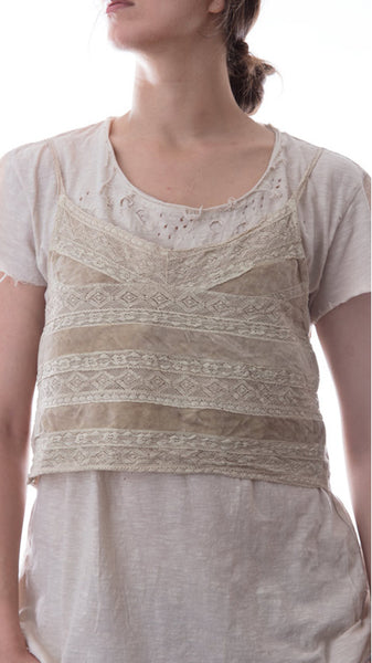 Magnolia Pearl Cotton Lace and Velvet Valentina Cropped Layering Tank