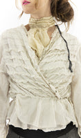 Magnolia Pearl Cotton Silk Anna Mariah Blouse with Lace Ruffle Details