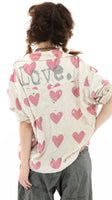 Magnolia Pearl Cotton Twill Kelly Western Shirt with Love Print at Back