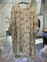 Magnolia Pearl Cotton Jrsy Oversize Floral Print Francis Pullover T Distressing and Fading