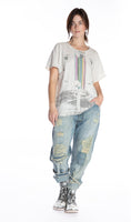Magnolia Pearl Cotton Jersey Rainbow Surfer T Boyfriend Cut
